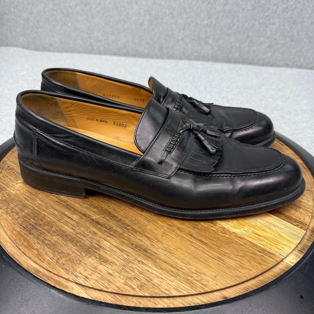 Mezlan Tassel Loafers Men's 12 Romano Black Leather Dress Shoes Kiltie